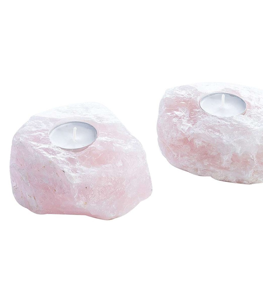 Home & Wellness GeoCentral | Rose Quartz Candle Holder