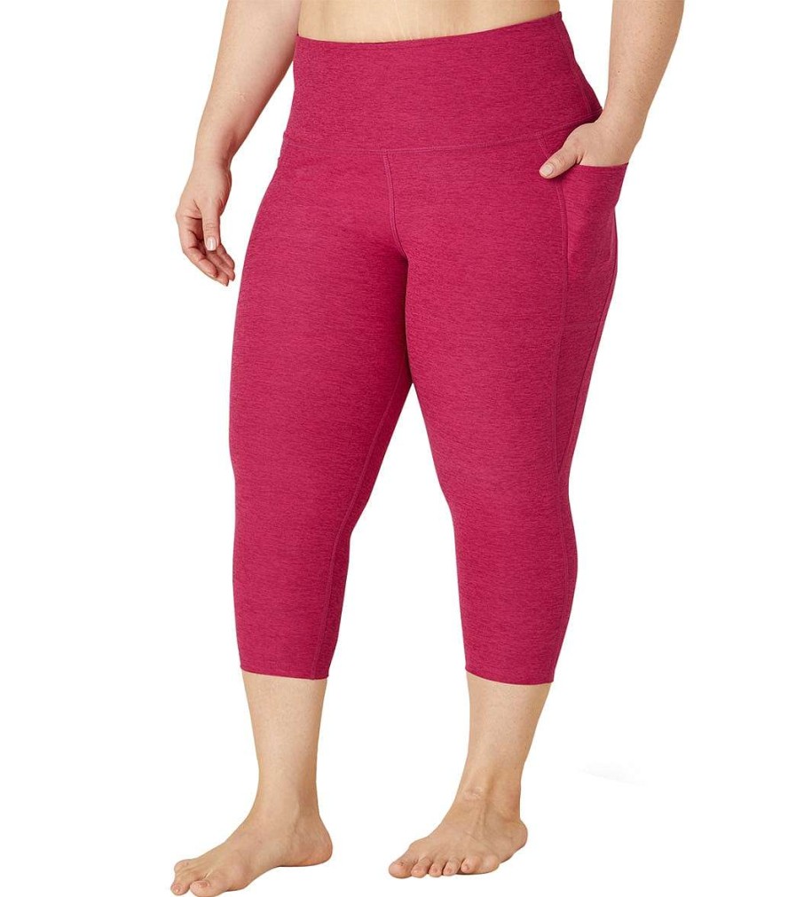 Clothing Beyond Yoga Yoga Leggings | Plus Size Spacedye Out Of Pocket High Waisted Capri Leggings