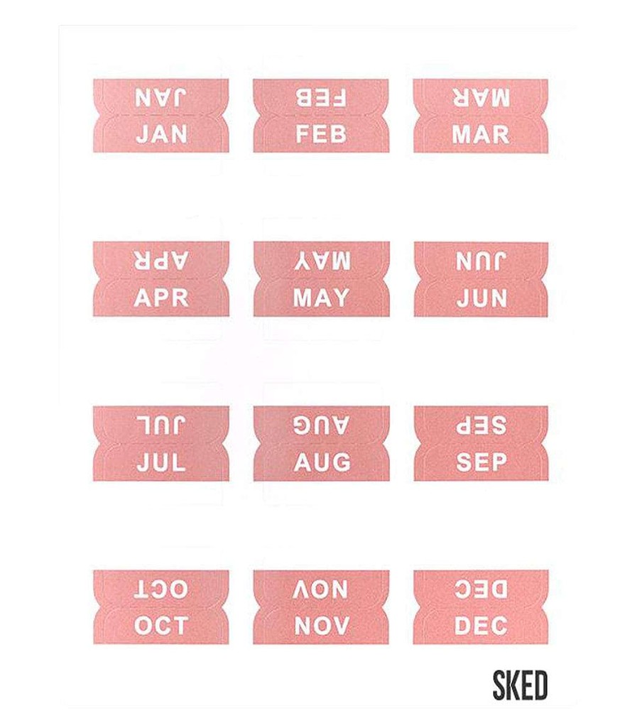 Home & Wellness Sked Planner | Monthly Tab Stickers Rose Gold