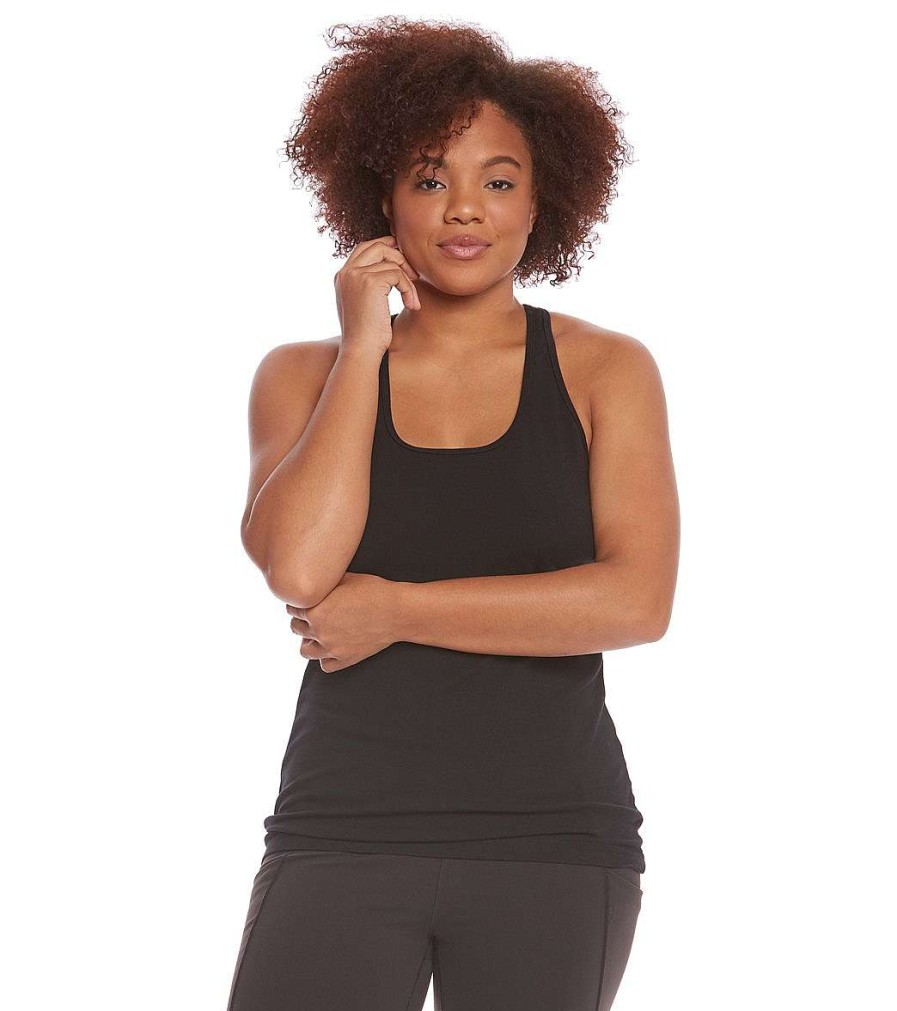 Clothing Hard Tail Yoga Support Tanks | Plus Size U Scoop Yoga Tank Top Black