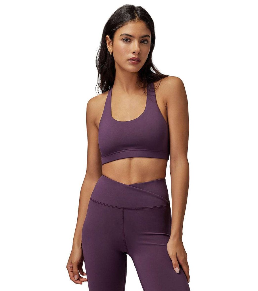 Clothing Spiritual Gangster Yoga Sports Bras | Verve Sports Bra Midnight Plum