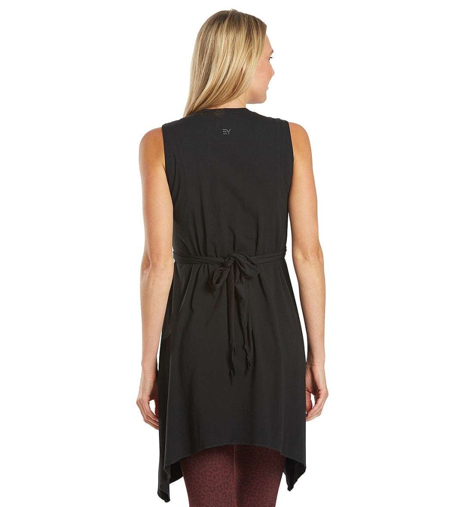 Clothing Everyday Yoga Yoga Dresses & Skirts | Wondrous Solid Wrap Dress Black