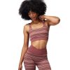 Clothing Spiritual Gangster Yoga Sports Bras | Lena Seamless Bra Washed Burgundy Stripe