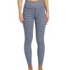 Clothing Spiritual Gangster Yoga Leggings | Love Sculpt Stripe Jacquard Legging Navy Print Stripe