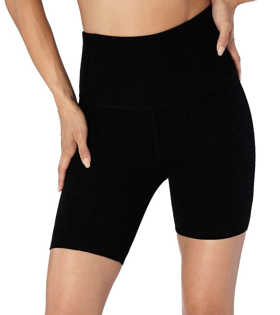 Clothing Beyond Yoga Yoga Shorts | Supplex High Waisted Biker Shorts Jet Black