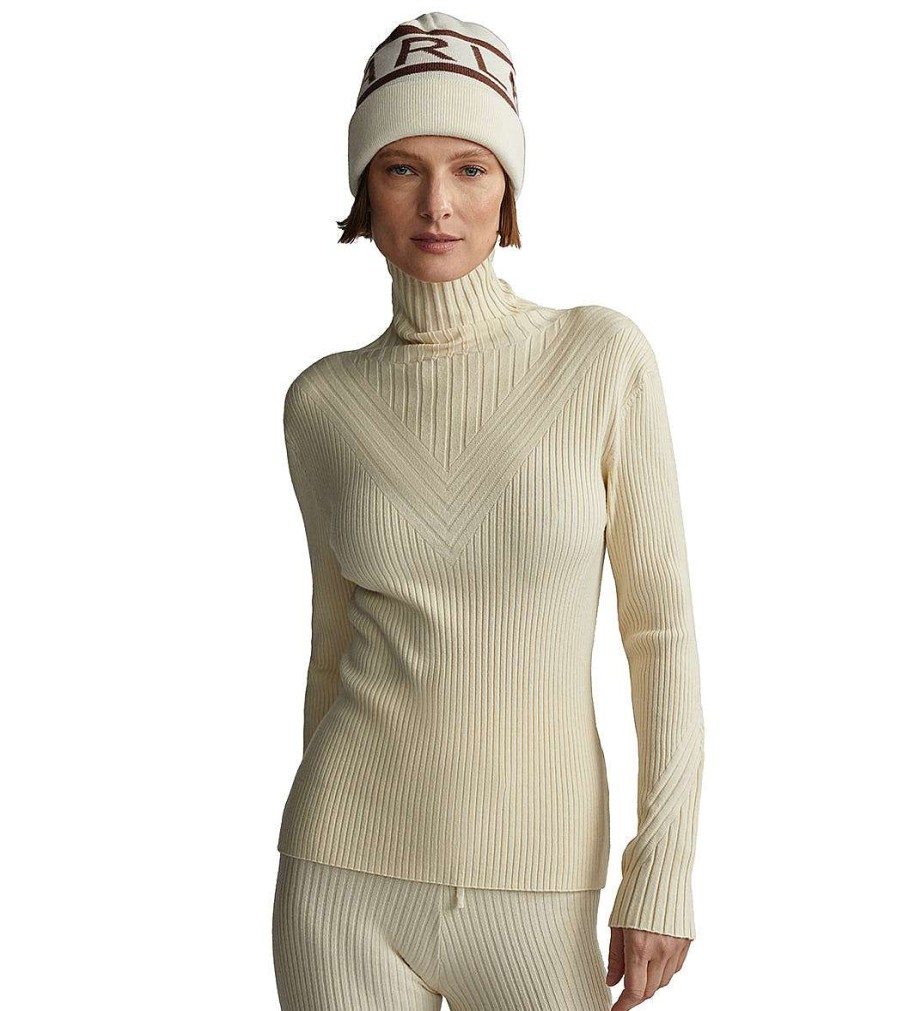 Clothing Varley Yoga Jackets & Sweatshirts | Esme Rib Roll Neck Whitecap Grey