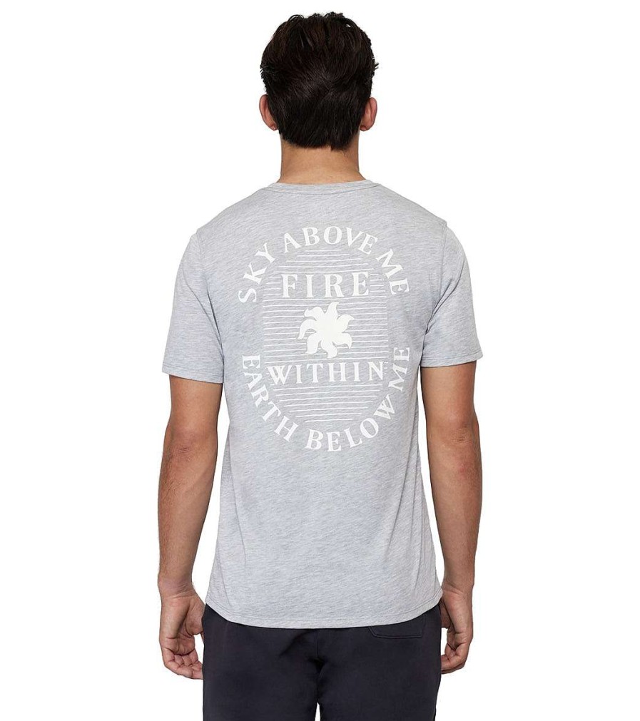 Clothing Spiritual Gangster Men'S Yoga Shirts | Sky Above Namaste Dry S/S Tee Heather Grey