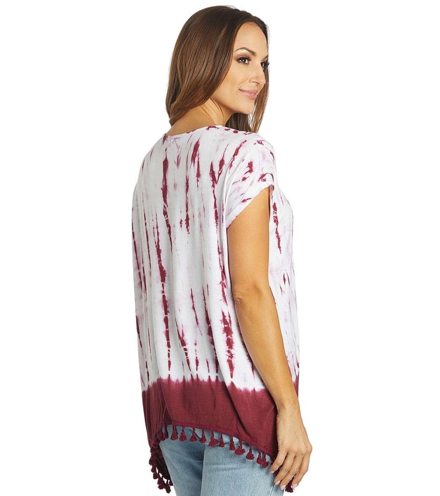 Clothing Yak & Yeti Yoga Tops | Gypsy Tie Dye Tassel Hem Tee