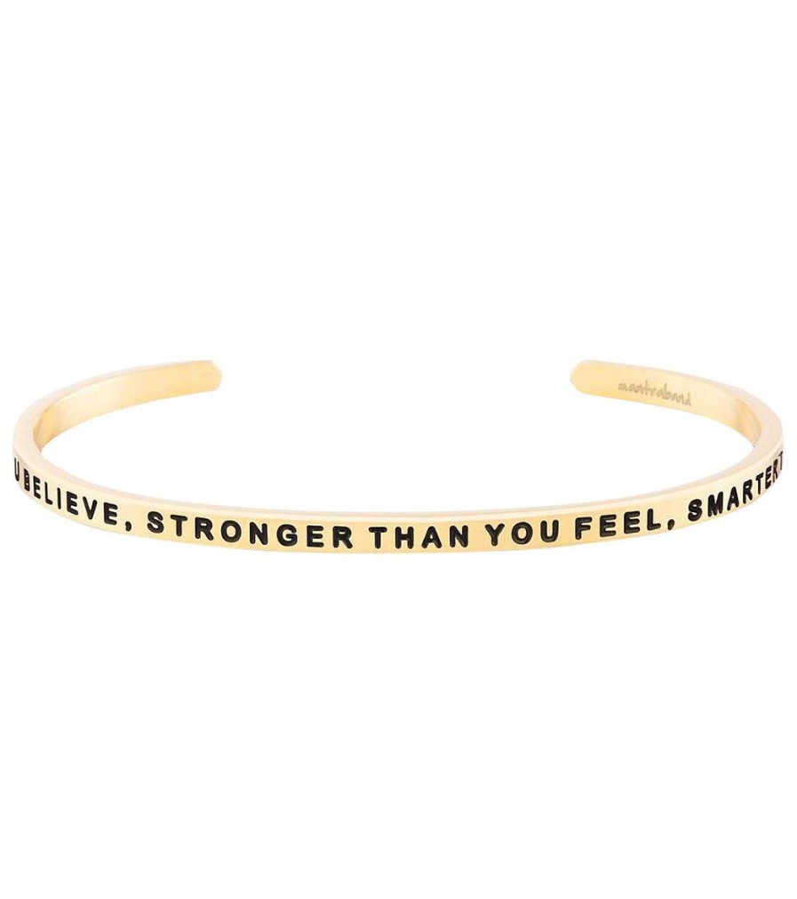 Accessories Mantraband | Braver Than You Believe, Stronger Than You Feel, Smarter Than You Think Bracelet Yellow Gold