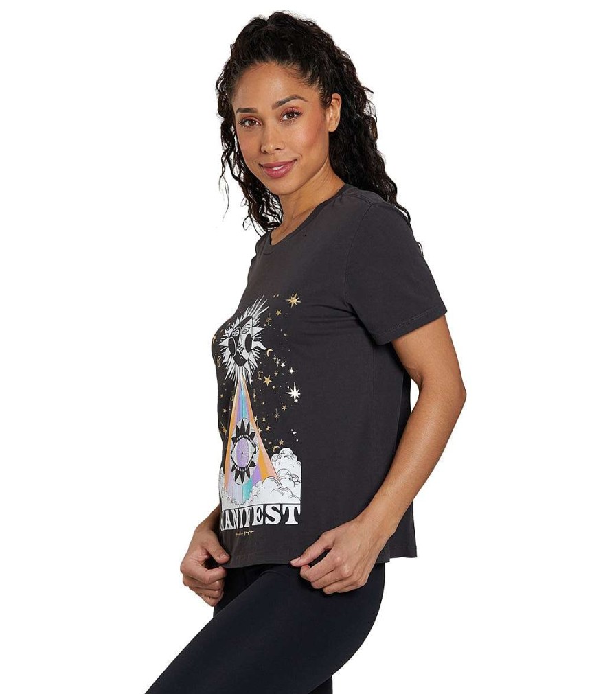 Clothing Spiritual Gangster Yoga Tops | Manifest Perfect Tee Vintage Black