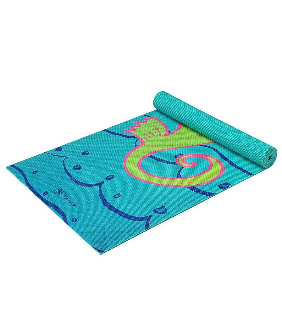 Yoga Mats & Props Gaiam | Kids Yoga Mat 60" 4Mm Thick Seahorse