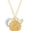 Accessories TAI Jewelry | Zodiac Coin Necklace With Opal Moon Charm