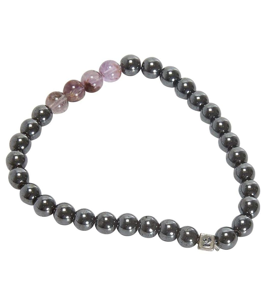 Accessories Healing N Love | Super 23 Initial Stretch Bracelet Hematite