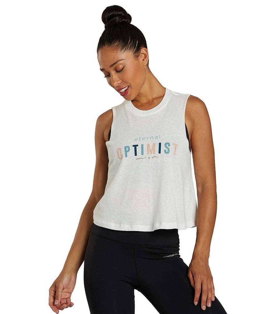 Clothing Spiritual Gangster Yoga Tops | Eternal Optimist Crop Tank Stone