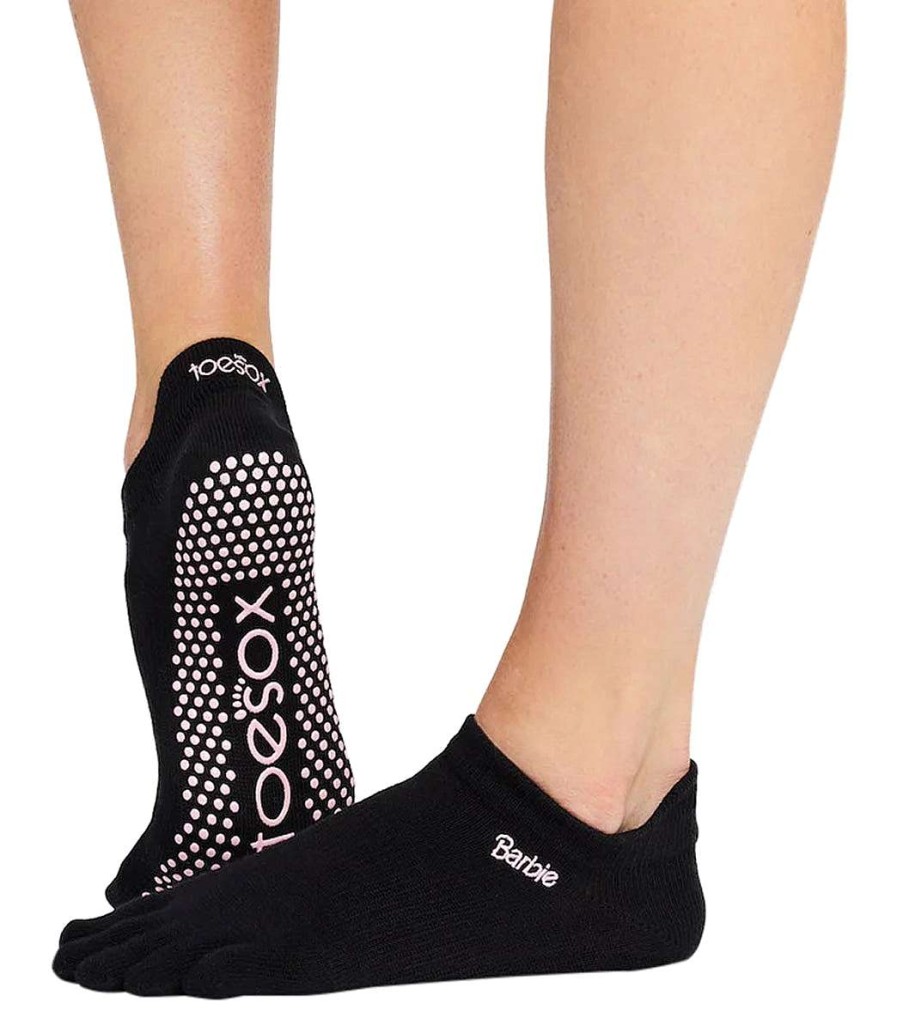 Accessories Toesox | Grip Full Toe Low Rise Socks Barbie Black