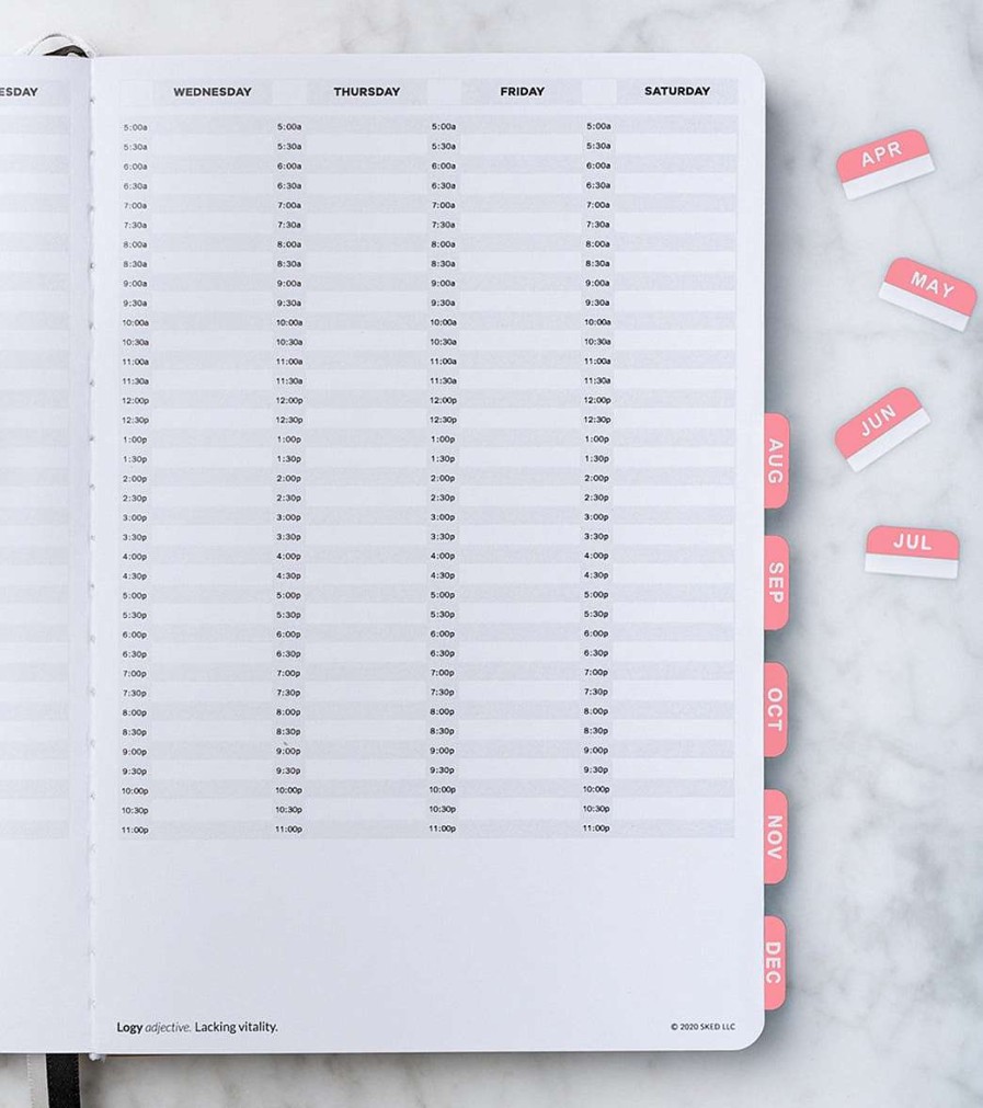 Home & Wellness Sked Planner | Monthly Tab Stickers Rose Gold