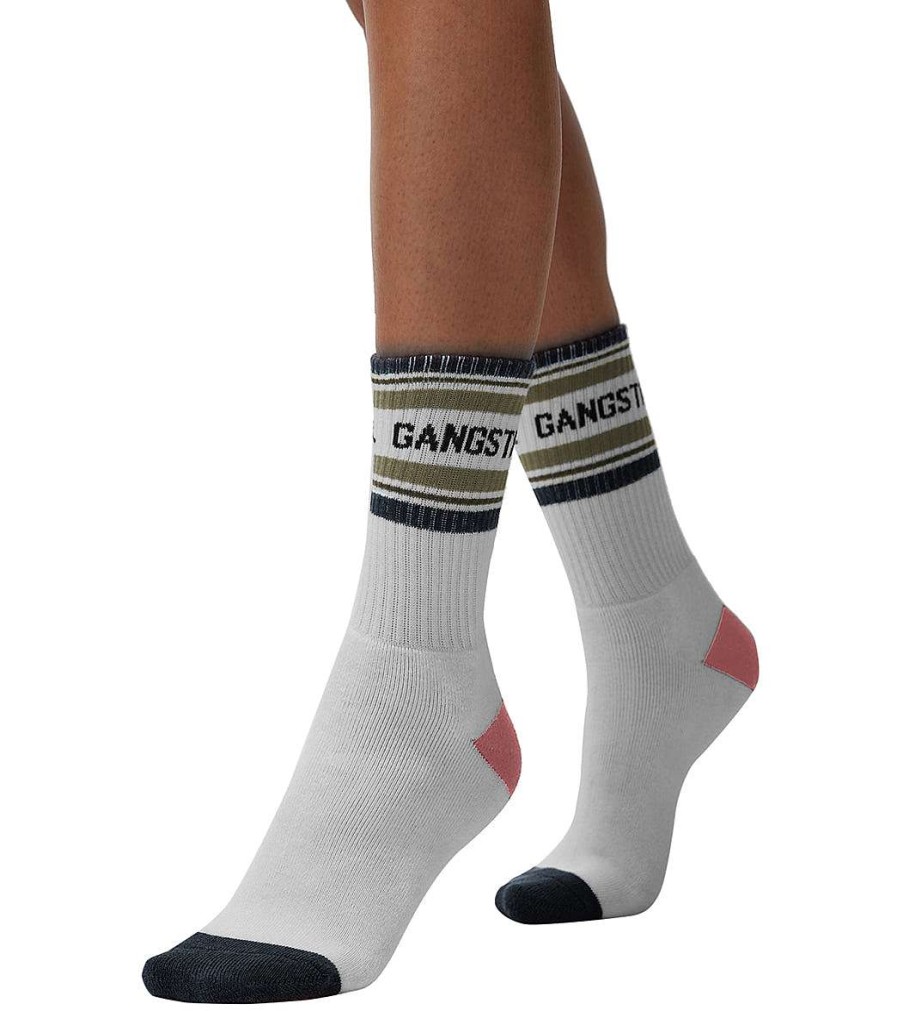 Accessories Spiritual Gangster | Sg Stripe Crew Sock White