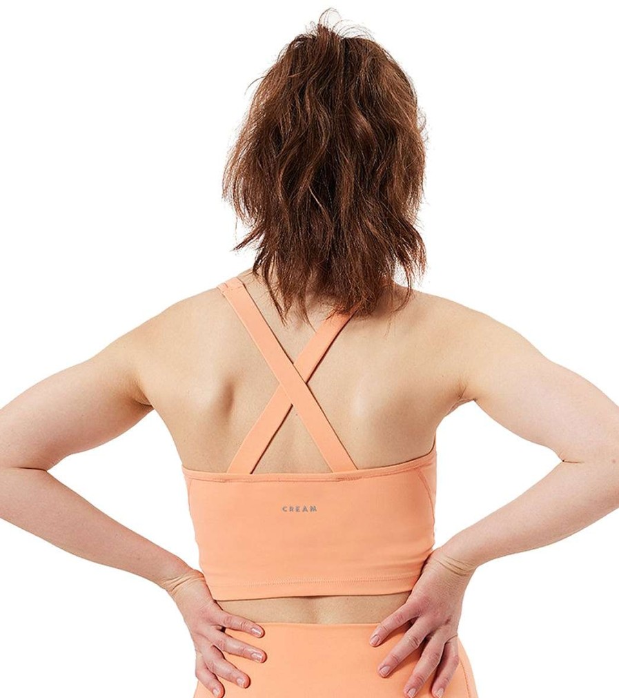 Clothing Cream Yoga Yoga Sports Bras | Carol Bra Tank Papaya