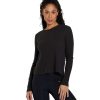 Clothing Spiritual Gangster Yoga Tops | Twist Long Sleeve Ballet Rib Top Vintage Black