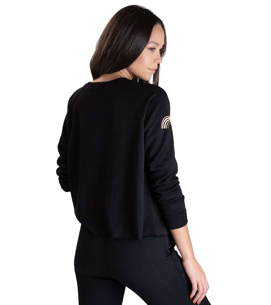 Clothing Jala Yoga Jackets & Sweatshirts | Rainbow Crop Pullover Black