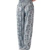 Clothing Lotus and Luna Yoga Pants | Watercolor Mandala Harem Pants Gray