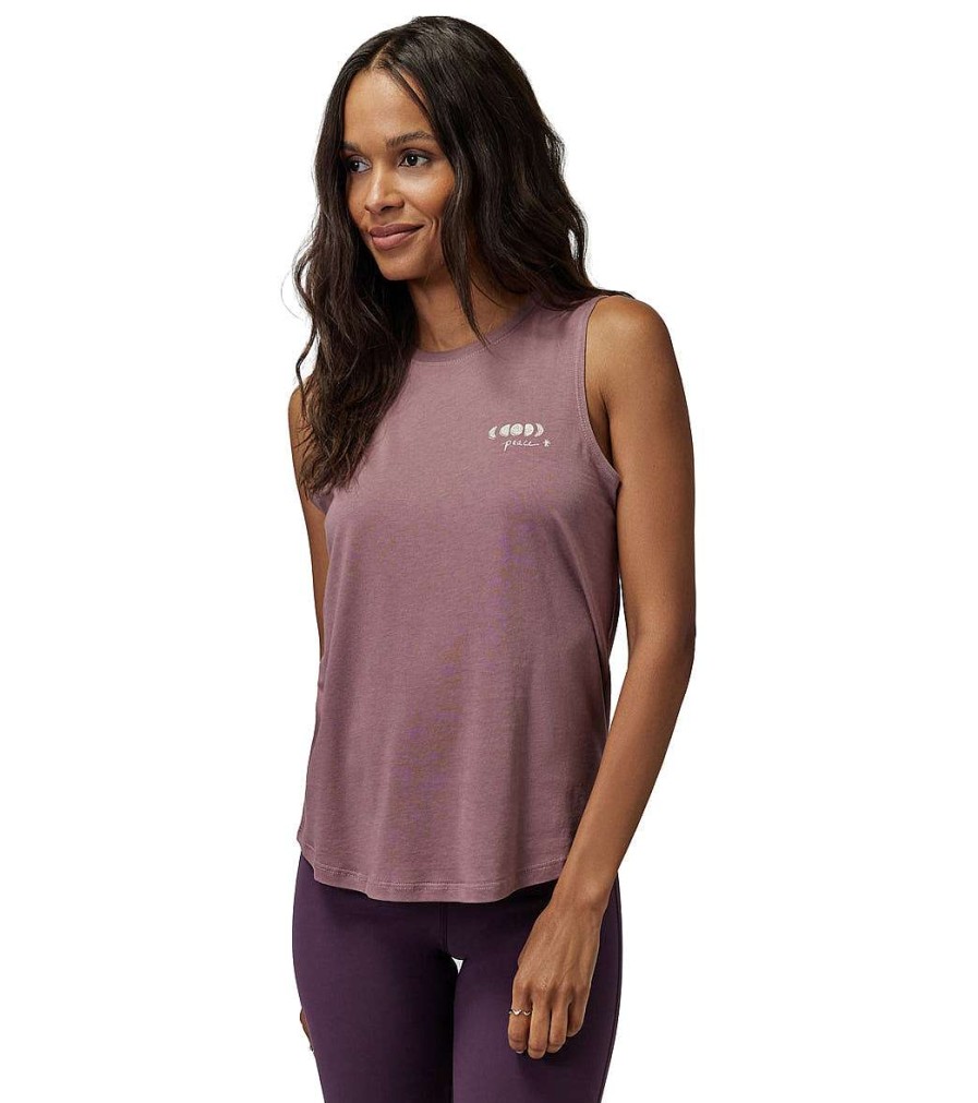 Clothing Spiritual Gangster Yoga Tops | Peace Muscle Tank Dusty Fig