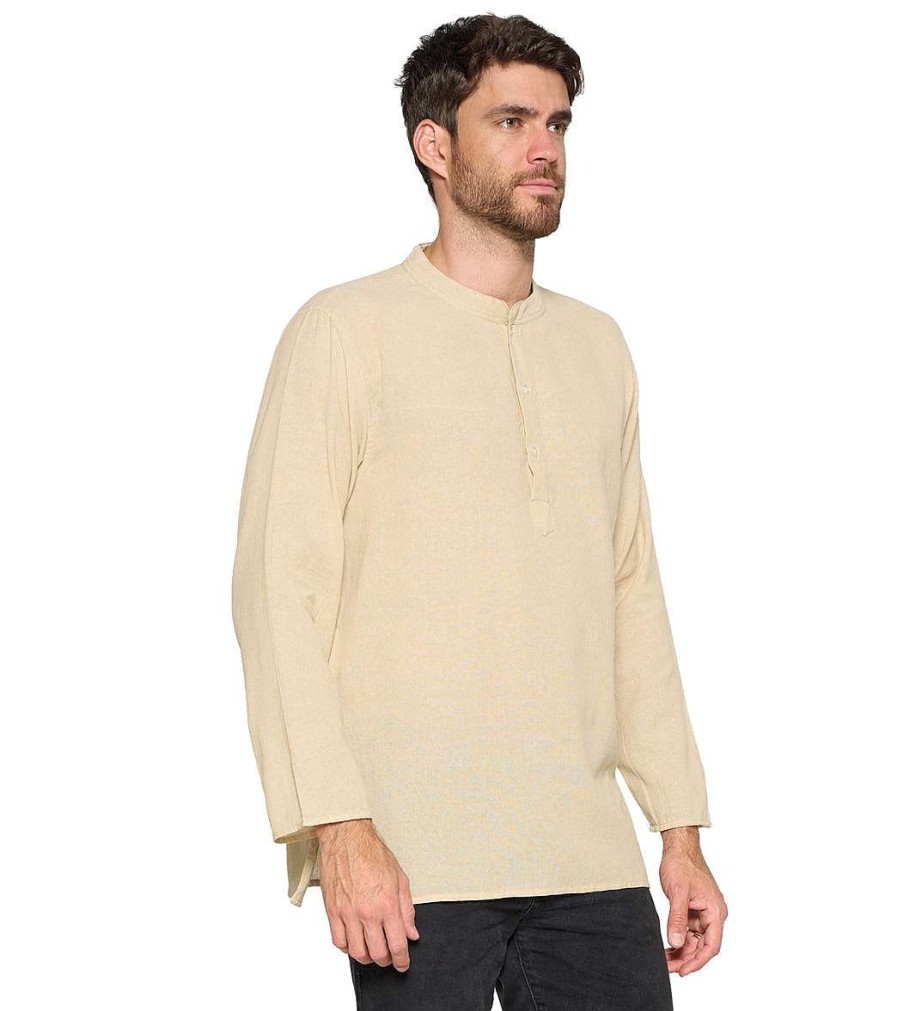 Clothing Yak & Yeti Men'S Yoga Shirts | Men'S Kurta Solid Color