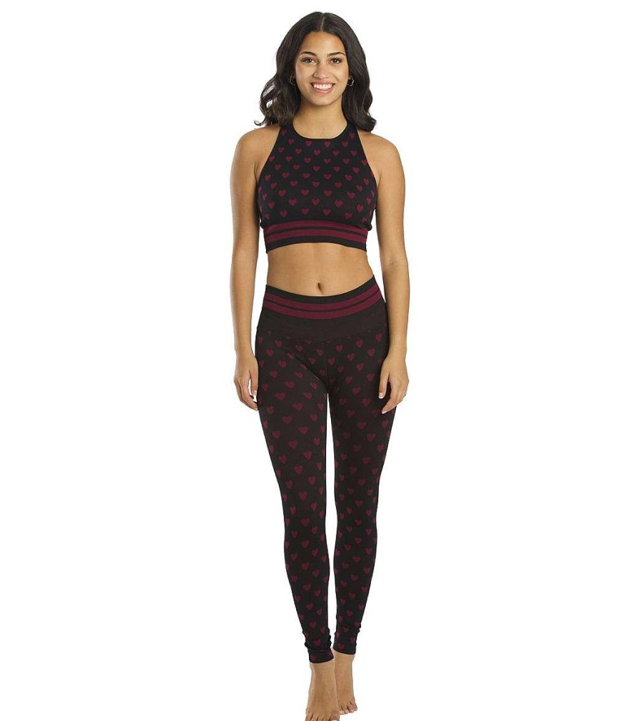 Clothing Spiritual Gangster Yoga Leggings | Love Sculpt Jacquard Legging Rosaline Heart Print