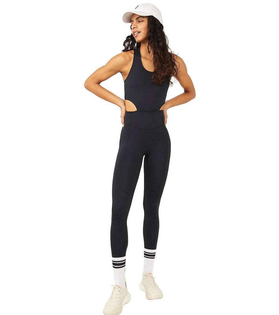 Clothing Free People Yoga Leotards & Jumpsuits | Back It Up Onesie Black