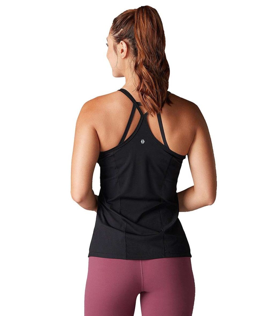 Clothing Tavi Yoga Tops | Ribbed Yoga Tank Ebony