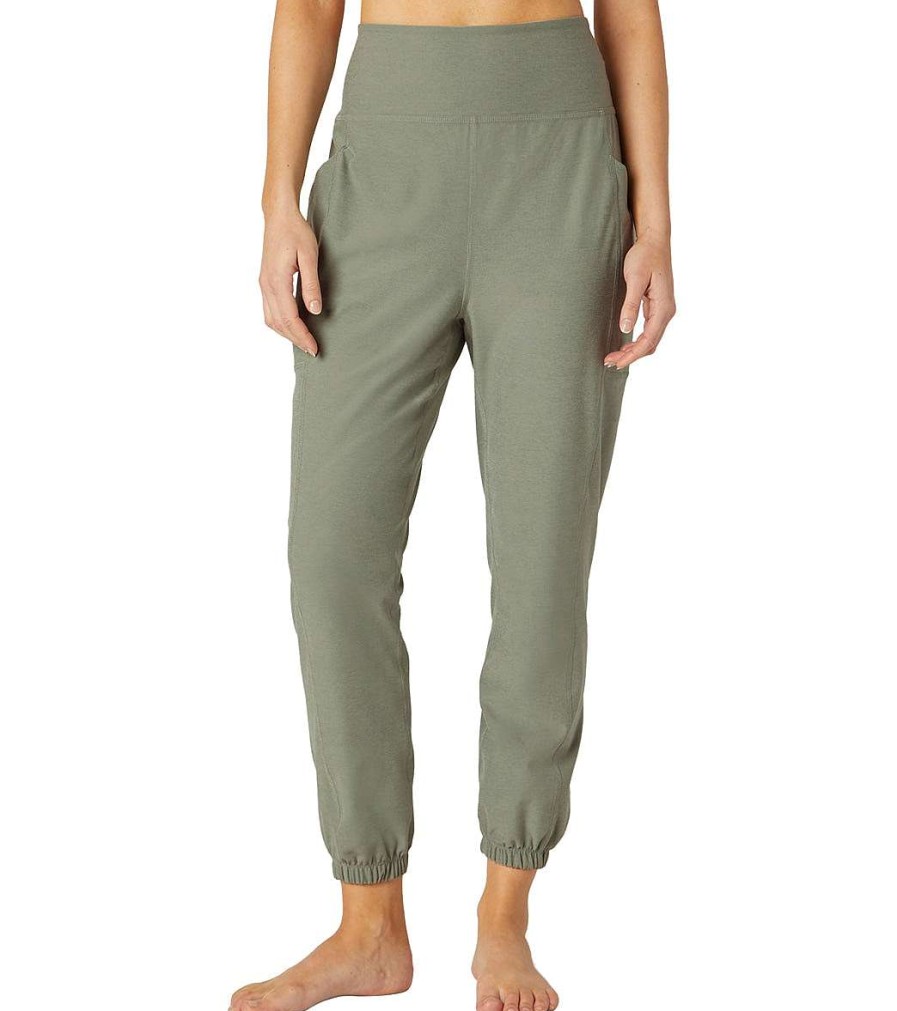 Clothing Beyond Yoga Yoga Pants | Spacedye City Midi Jogger Grey Sage Heather