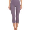 Clothing Everyday Yoga Yoga Leggings | Uphold Solid High Waisted Capri Leggings With Pockets 21" Purple Taupe