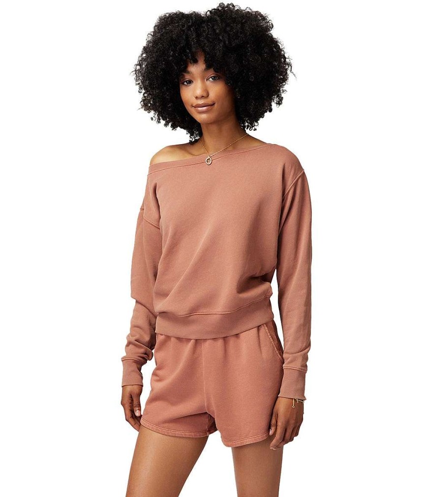 Clothing Spiritual Gangster Yoga Tops | Vida Off Shoulder Long Sleeve Top