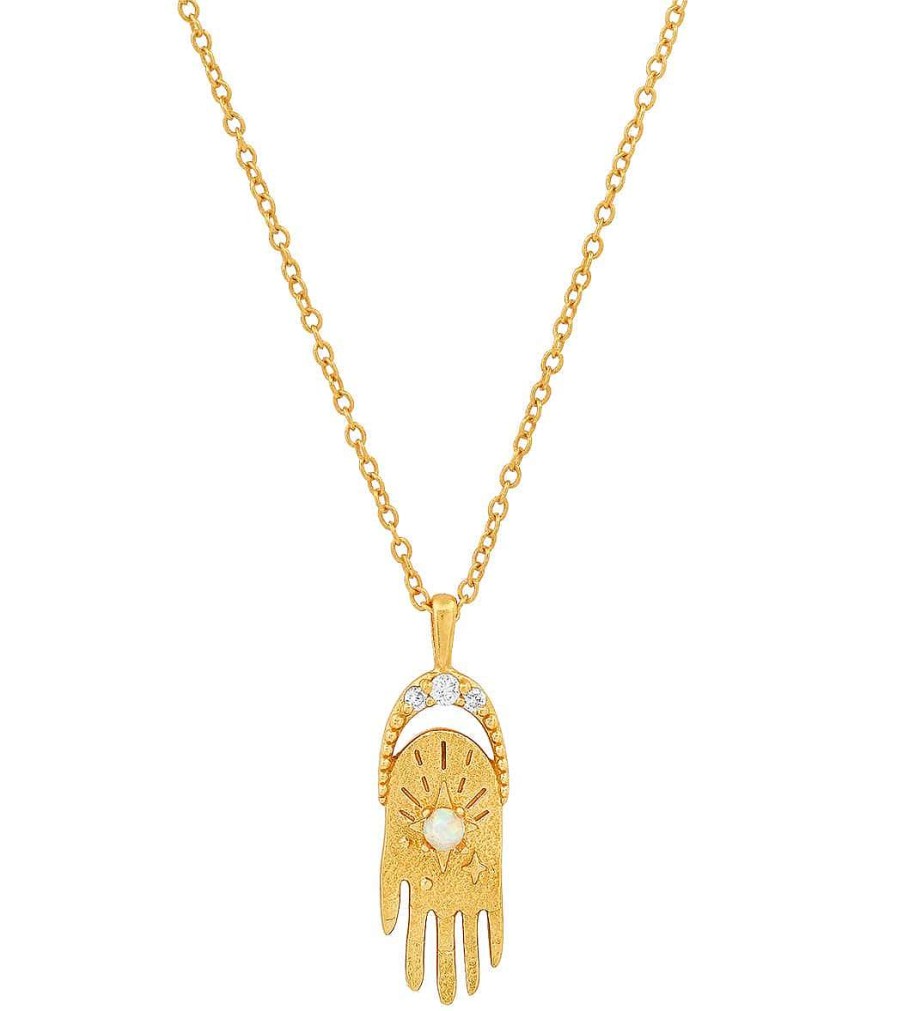 Accessories TAI Jewelry | Hamsa Necklace Gold