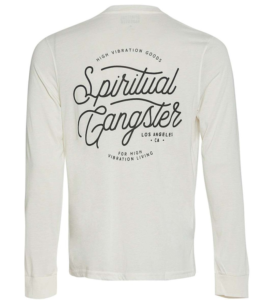 Clothing Spiritual Gangster Men'S Yoga Shirts | Men'S Sg Long Sleeve Tee Stone