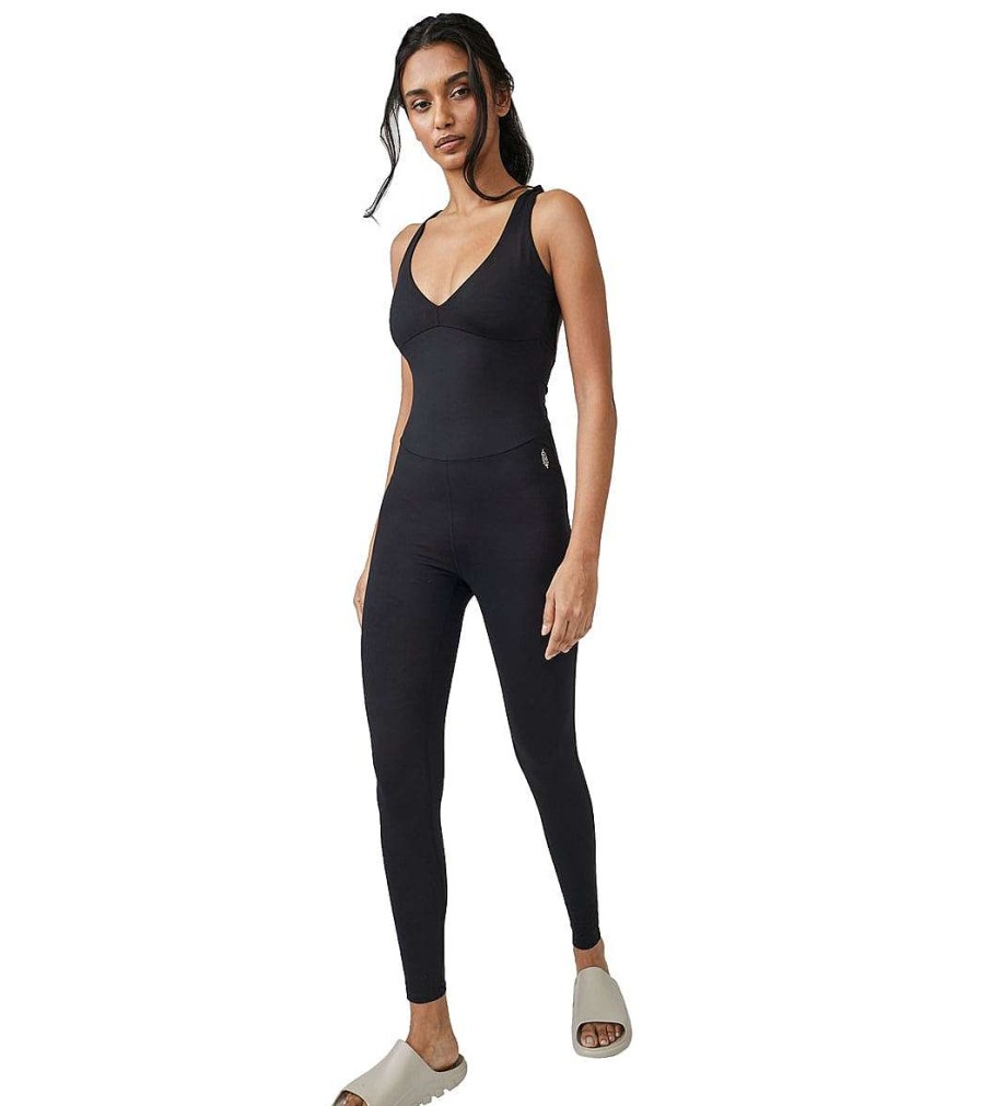 Clothing Free People Yoga Leotards & Jumpsuits | Elevate Onesie Black