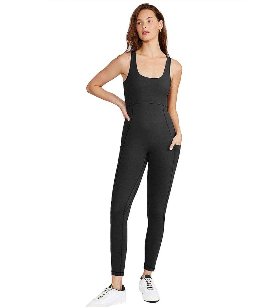 Clothing Cream Yoga Yoga Leotards & Jumpsuits | Heather Jumpsuit Black