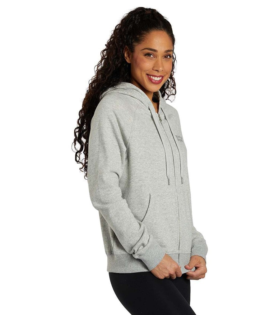 Clothing Spiritual Gangster Yoga Jackets & Sweatshirts | Just Be Raglan Zip Hoodie Heather Grey