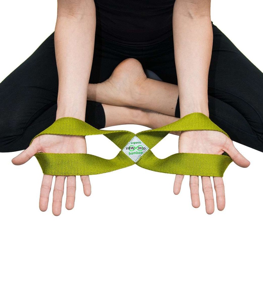 Yoga Mats & Props Infinity Strap | Organic Bamboo Medium 16" Yoga Strap Olive