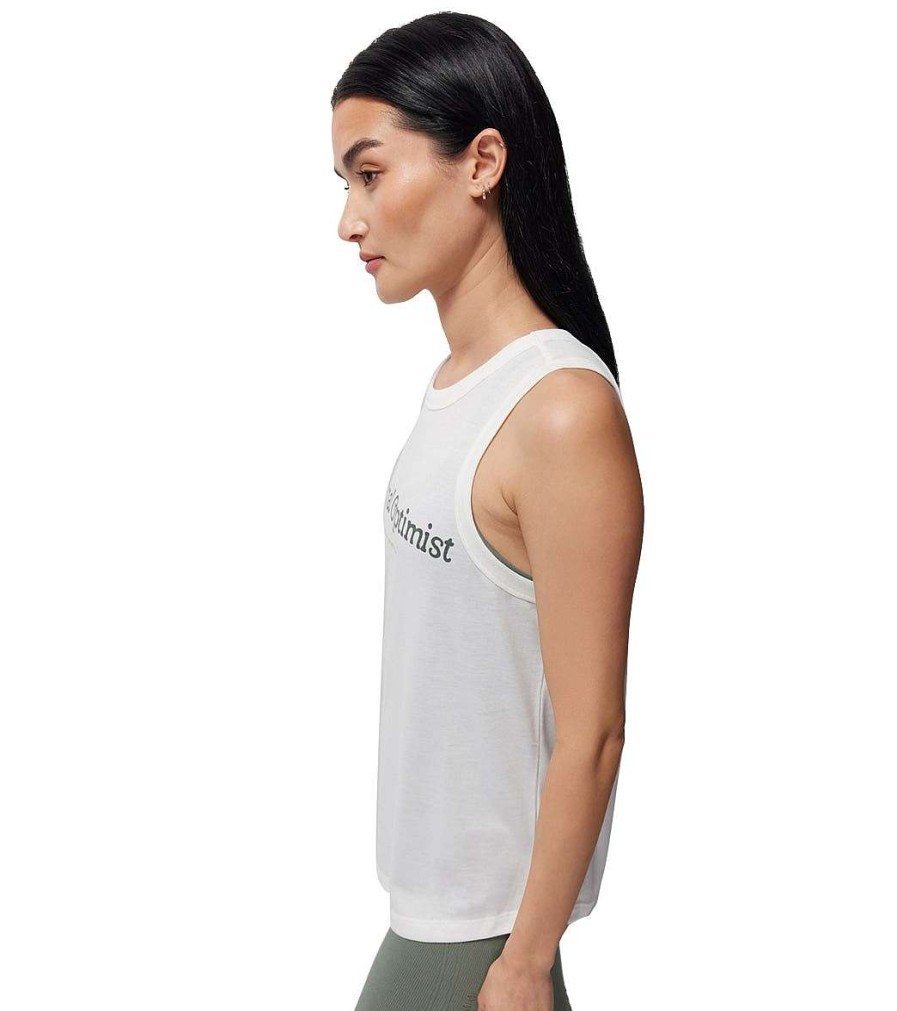 Clothing Spiritual Gangster Yoga Tops | Eternal Optimist Namaste Tank White