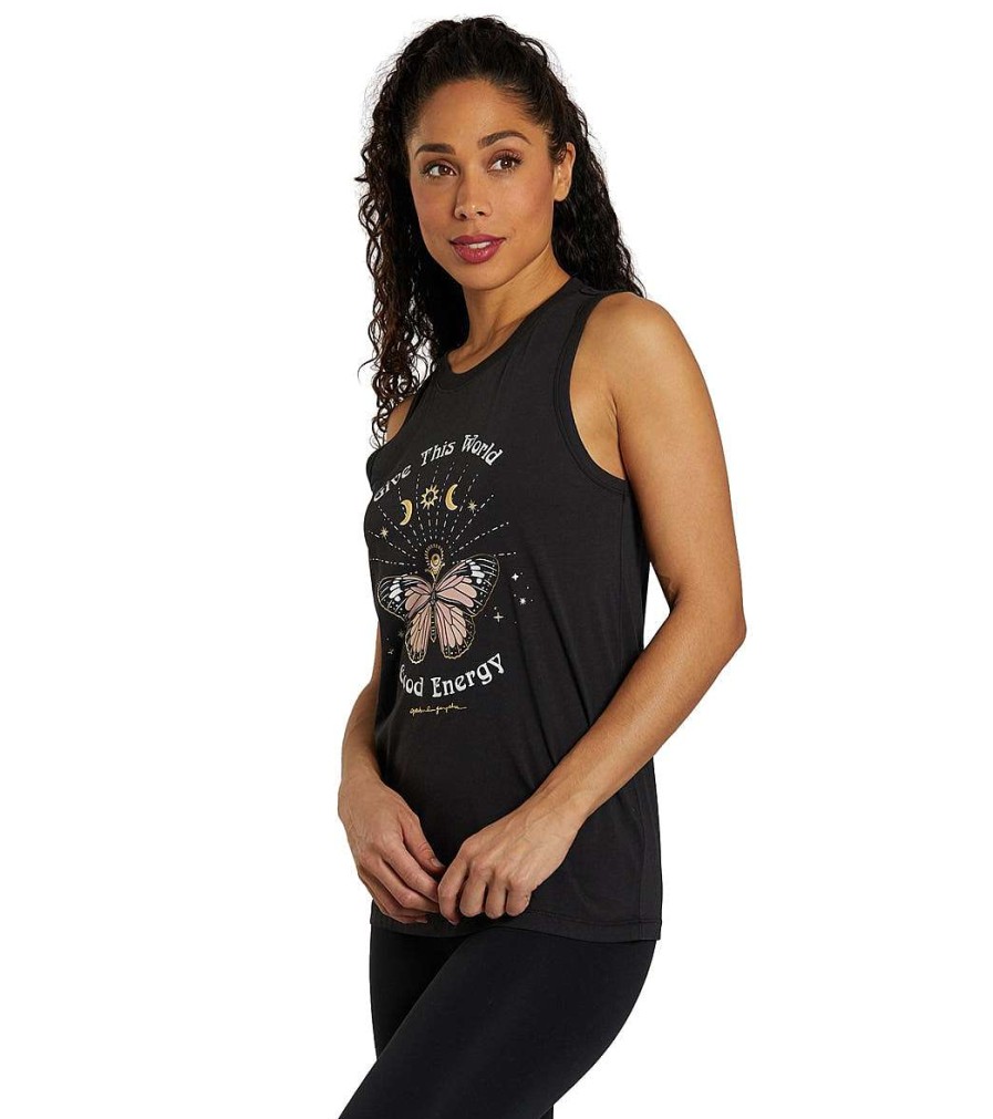 Clothing Spiritual Gangster Yoga Tops | Good Energy Essential Tank Black