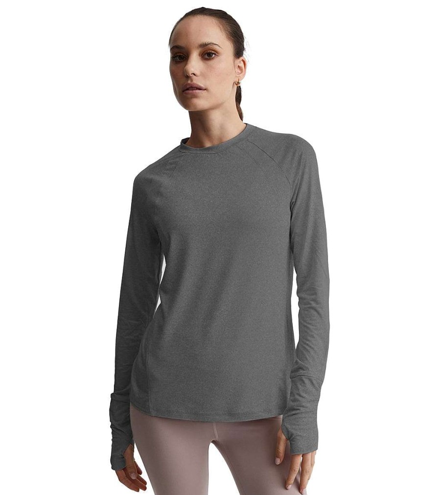 Clothing Varley Yoga Tops | Bradford Active Top Charcoal Marl