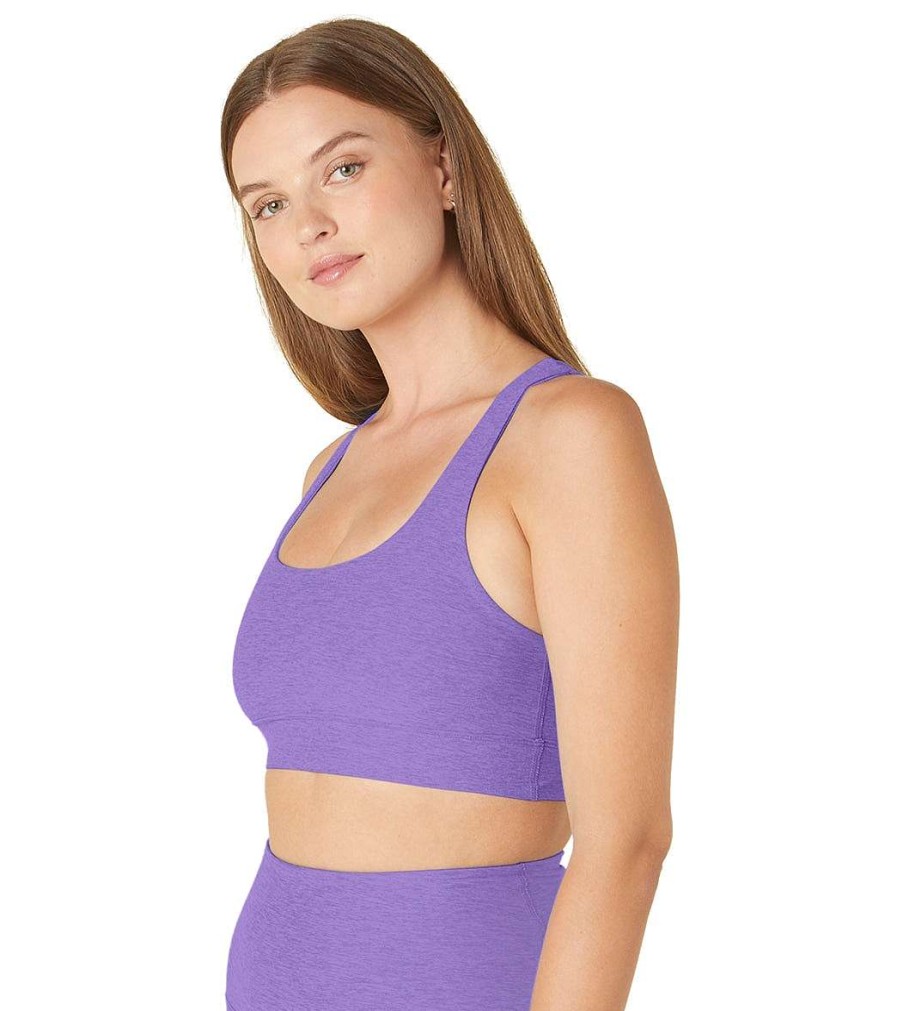 Clothing Beyond Yoga Yoga Sports Bras | Spacedye In A Twist Bra Blue Glow Heather