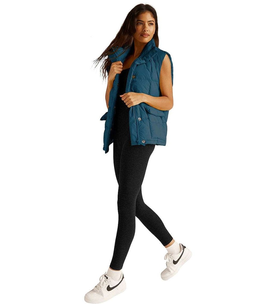 Clothing Beyond Yoga Yoga Jackets & Sweatshirts | Puffer Vest Blue Gem