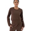 Clothing NUX Yoga Tops | Marcie Sleek Long Sleeve Chocolate