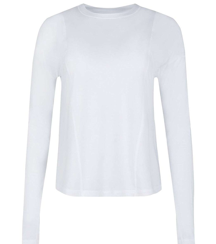 Clothing Sweaty Betty Yoga Tops | Haste Run Long Sleeve Top White