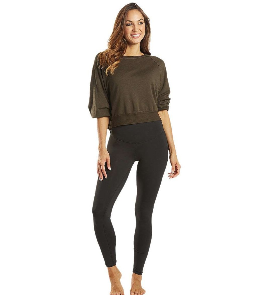 Clothing Hard Tail Yoga Tops | Crop Sweatshirt Olive