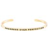 Accessories Mantraband | Progress Over Perfection Bracelet Yellow Gold