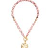 Accessories Zenzii | Porcelain & Resin Beaded Charm Necklace Rose