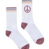 Accessories Spiritual Gangster | Peace Sign Crew Sock White